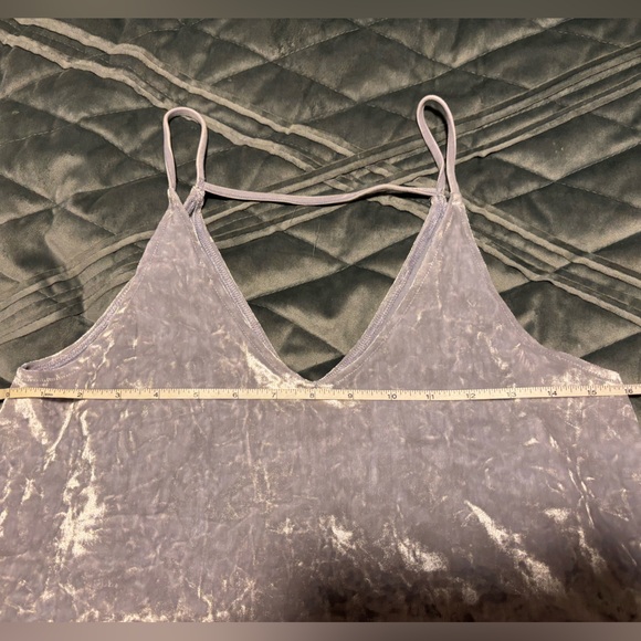 AEO Light Silver Crushed Velvet Tank, Size Medium - Picture 2 of 9